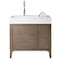 James Martin Vanities Linear 36in Single Vanity, Whitewashed Walnut w/ Glossy White Composite Stone Top 210-V36-WW-GW - alternate 1